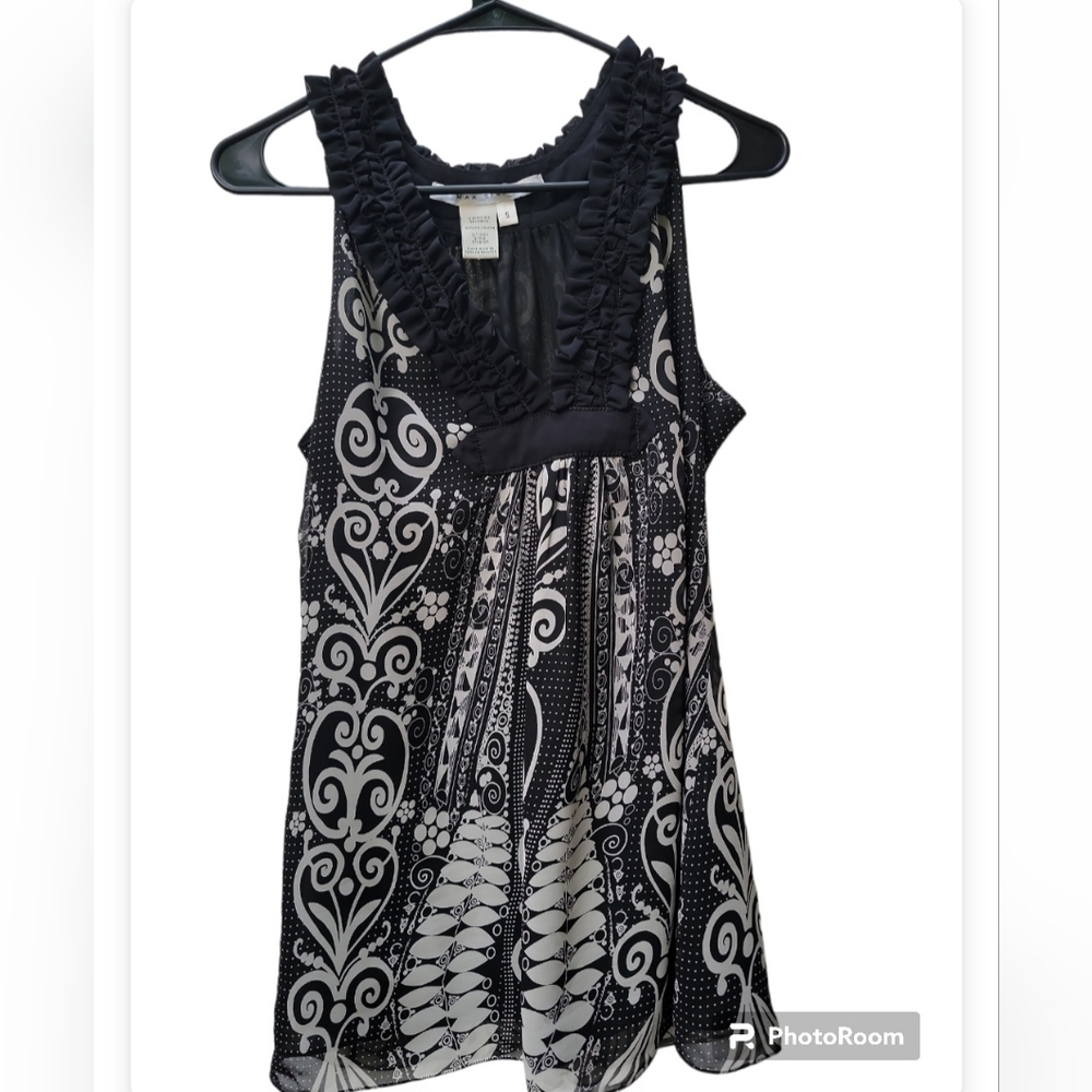 Max Studio Dressy Tank Black and White size small